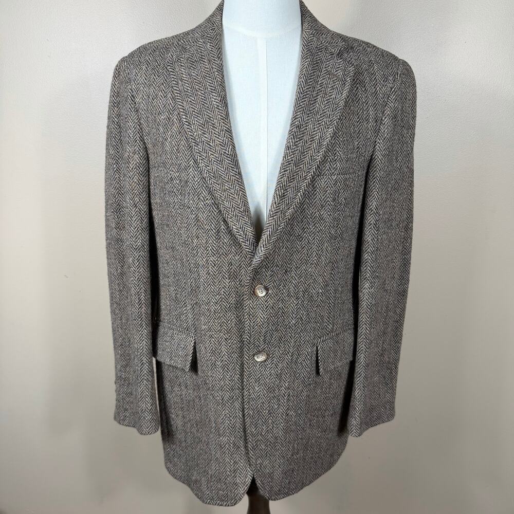 Harris Tweed Mens Tweed Wool Blazer Redwood & Ross Size 40R Preppy Academia